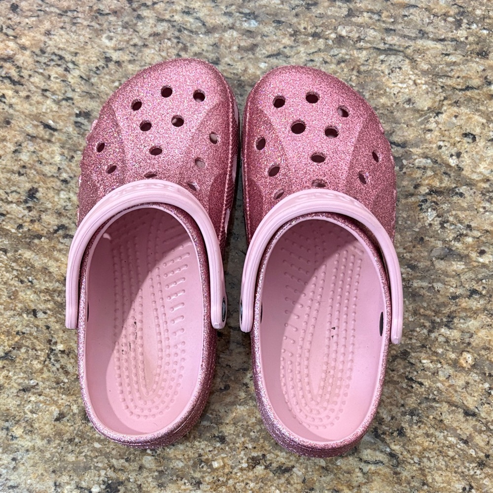 CROCS Sparkly Pink Mules